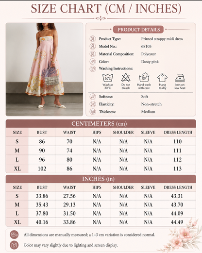 Pink Ocean Print Spaghetti-Strap Empire-Waist Smocked-Back Maxi Dress