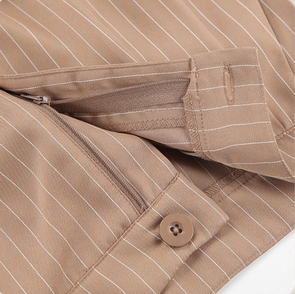 Women’s Pinstripe Two-Piece Vest and Wide-Leg Trouser Set