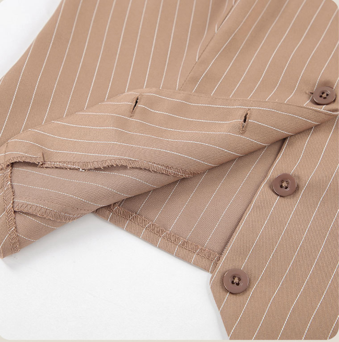 Women’s Pinstripe Two-Piece Vest and Wide-Leg Trouser Set