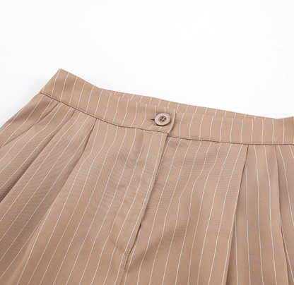 Women’s Pinstripe Two-Piece Vest and Wide-Leg Trouser Set