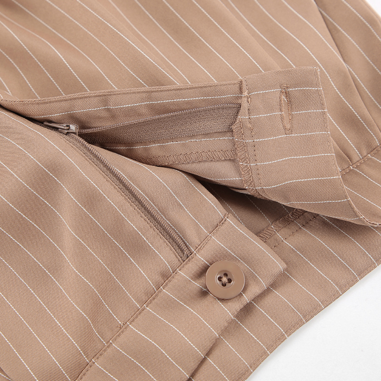 Women’s Pinstripe Two-Piece Vest and Wide-Leg Trouser Set