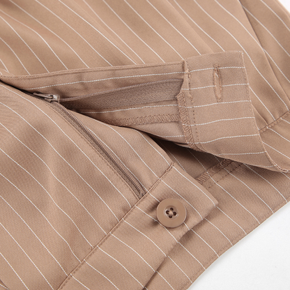Women’s Pinstripe Two-Piece Vest and Wide-Leg Trouser Set