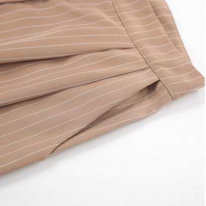 Women’s Pinstripe Two-Piece Vest and Wide-Leg Trouser Set
