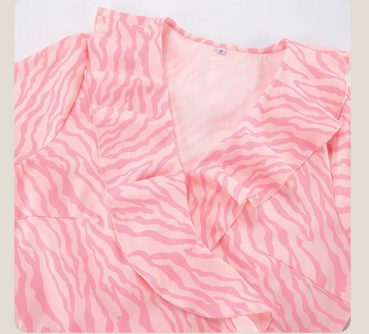 Pink Ruffle Maxi Dress with Wrap Front