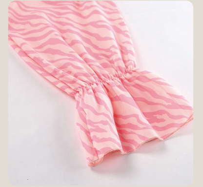 Pink Ruffle Maxi Dress with Wrap Front