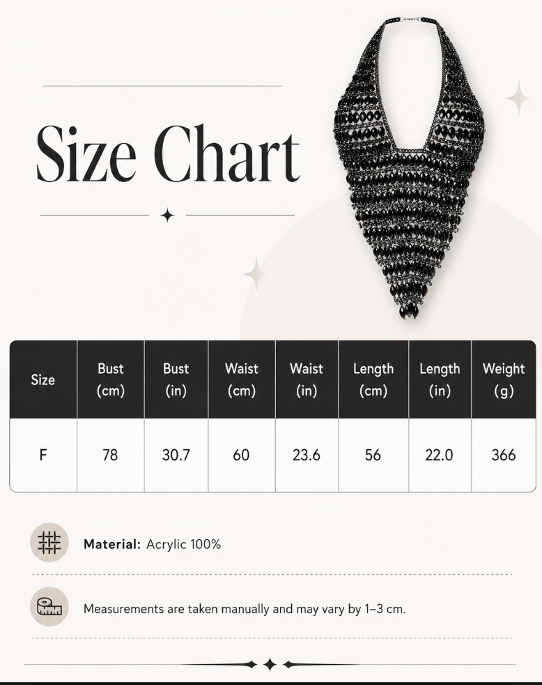 Black Gemstone Bra Top with Layered Body Chains