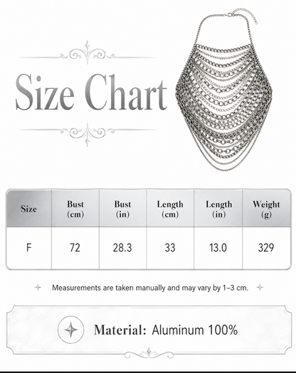 Body Chain Top for Women with Multi-Layer Alloy Links