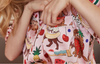 Women’s Ice Silk Pajama Set with Cute Printed Shorts
