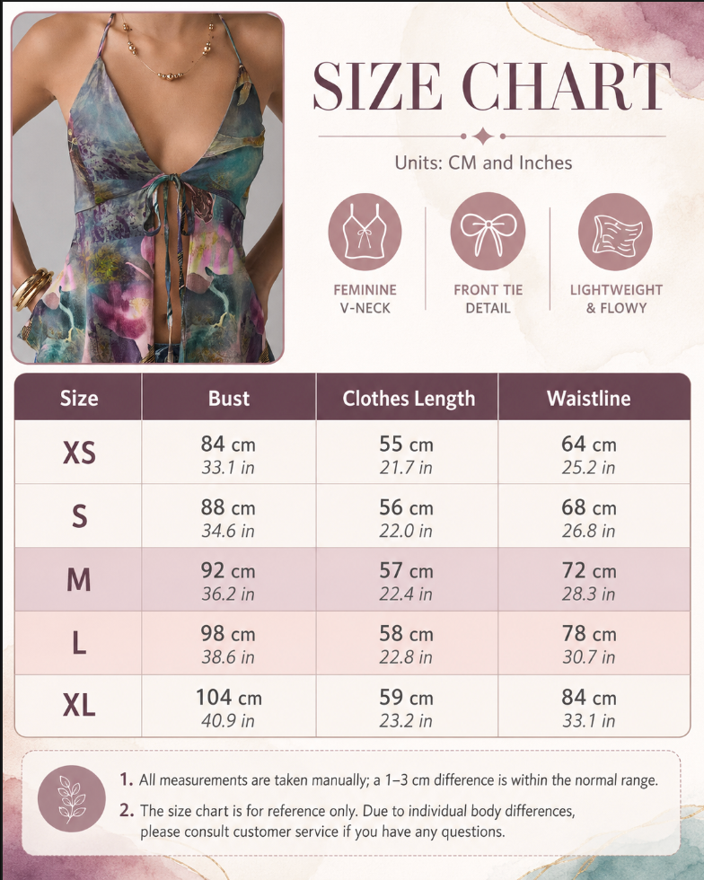 Women’s Printed Tie-Front Halter Camisole Top