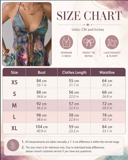 Women’s Printed Tie-Front Halter Camisole Top