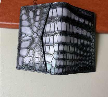 Genuine Crocodile Leather 9 Slot Card Holder