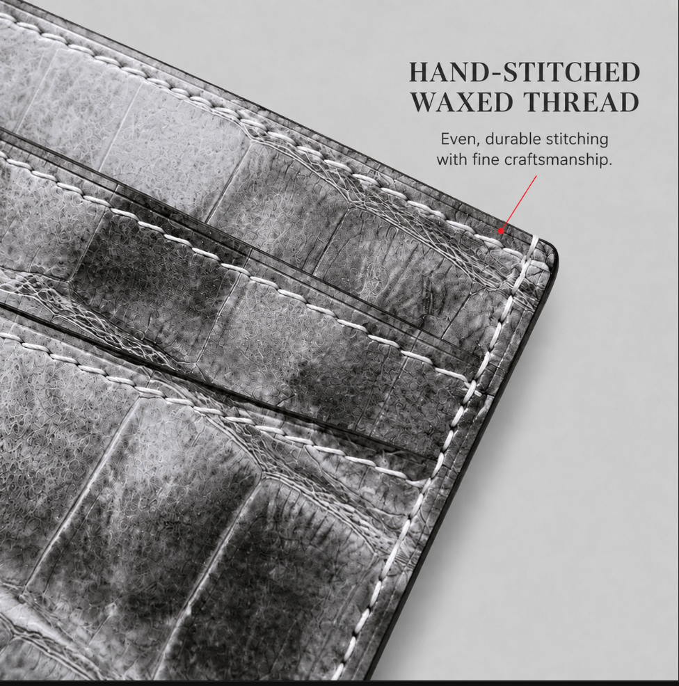Genuine Crocodile Leather Card Holder for Men