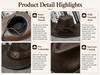 Brown Cowhide Leather Cowboy Hat
