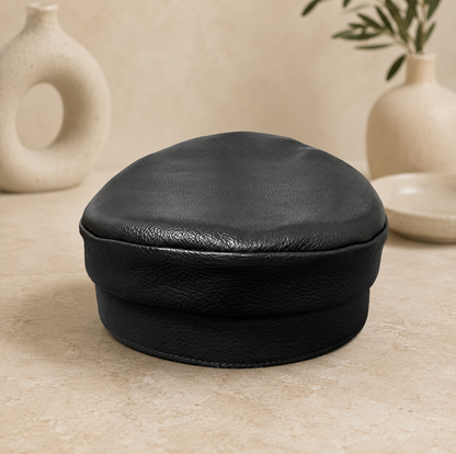 Genuine Cowhide Leather Navy Cap