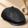 Unisex Sheepskin Leather Flat Cap Newsboy Hat