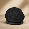 Unisex Sheepskin Leather Flat Cap Newsboy Hat