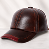 Men’s Genuine Leather Baseball Cap with Duckbill Brim