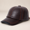 Men’s Genuine Leather Baseball Cap with Duckbill Brim