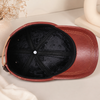 Men’s Genuine Leather Baseball Cap with Duckbill Brim