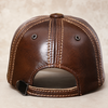 Men’s Genuine Leather Baseball Cap with Duckbill Brim
