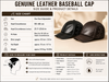 Men’s Genuine Leather Baseball Cap with Side Detail