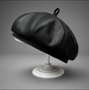 Genuine Leather Newsboy Cap with Octagonal Crown