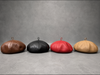 Genuine Leather Newsboy Cap with Octagonal Crown