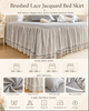 Lace Fitted Sheet with Ruffled Bed Skirt and Pillowcase