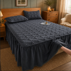 100% Cotton Quilted Bed Skirt with Padded Mattress Cover