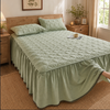 100% Cotton Quilted Bed Skirt with Padded Mattress Cover