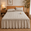 100% Cotton Quilted Bed Skirt with Padded Mattress Cover