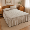 100% Cotton Quilted Bed Skirt with Padded Mattress Cover