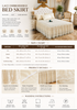 Lace Bedspread with Double Layer Embroidered Bed Skirt and Pillowcases