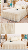 Lace Bedspread with Double Layer Embroidered Bed Skirt and Pillowcases