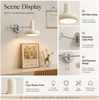 Cream Swing Arm Wall Lamp with Pull Chain Switch