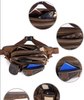 Men’s Canvas Waist Bag with Multi Pocket Leather Trim