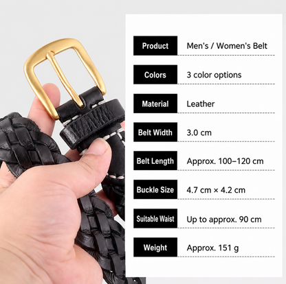 Braided Real Leather Belt For Women