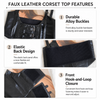 Women’s Black Corset Waist Belt with Adjustable Shoulder Straps
