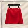Women’s Leather Mini Skirt with High Waist Wrap