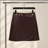 Women’s Leather Mini Skirt with High Waist Wrap
