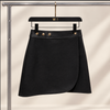 Women’s Leather Mini Skirt with High Waist Wrap