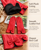Women’s Leather Gloves for Winter with Lambskin and Bow Detail