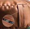 Faux Leather Pouf Ottoman Cover with Carry Handle