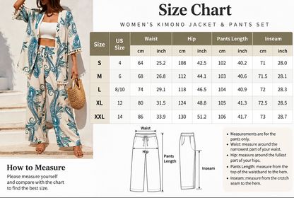 Women's Paisley Two Piece Set with Wide Leg Pants