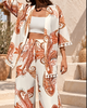 Women's Paisley Two Piece Set with Wide Leg Pants