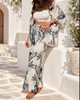 Women's Paisley Two Piece Set with Wide Leg Pants