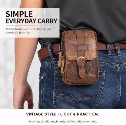 Men’s Leather Waist Bag with Belt Loop for Everyday Carry