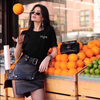 Leather Skort with Asymmetrical Wrap Detail and Belted Waist