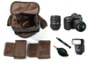 Small Canvas Camera Bag with Top-Grain Cowhide and Dividers