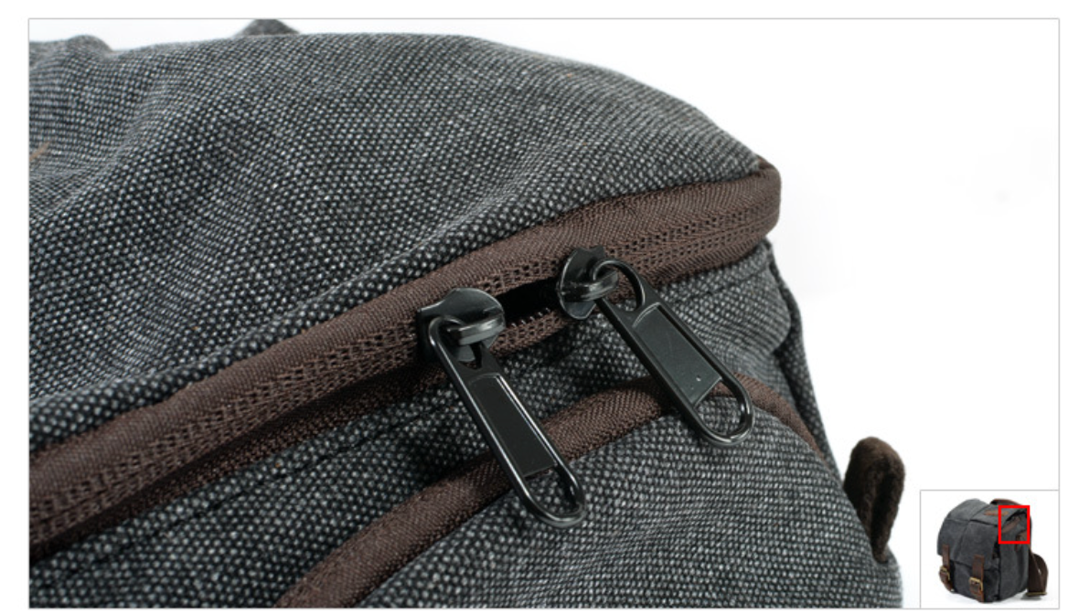 Small Canvas Camera Bag with Top-Grain Cowhide and Dividers